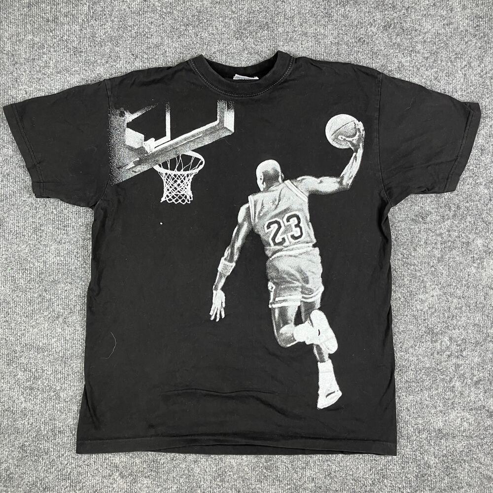 Phat Doc T-Shirt Mens Size L Black Michael Jordan Graphic‎ Basketball Tee
